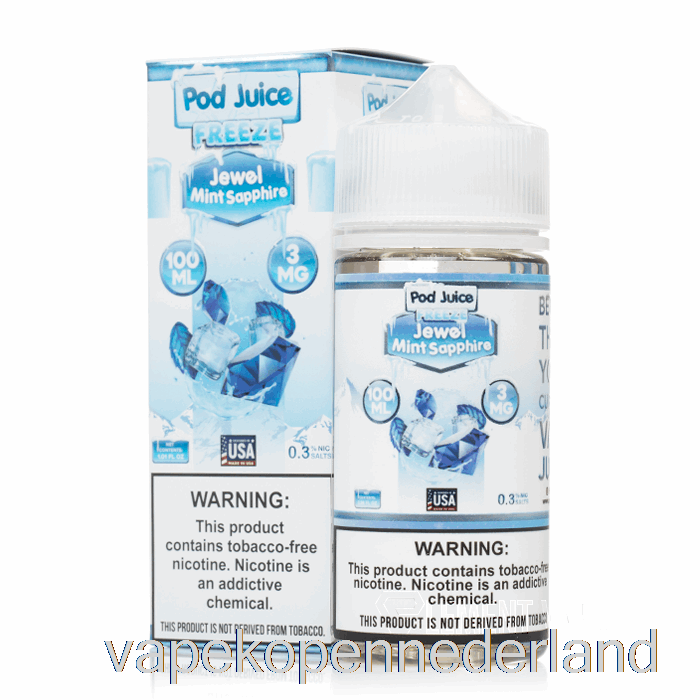 Elektronische Sigaret Vape Bevriezen Juweel Mint Saffier - Peulensap - 100 Ml 12 Mg